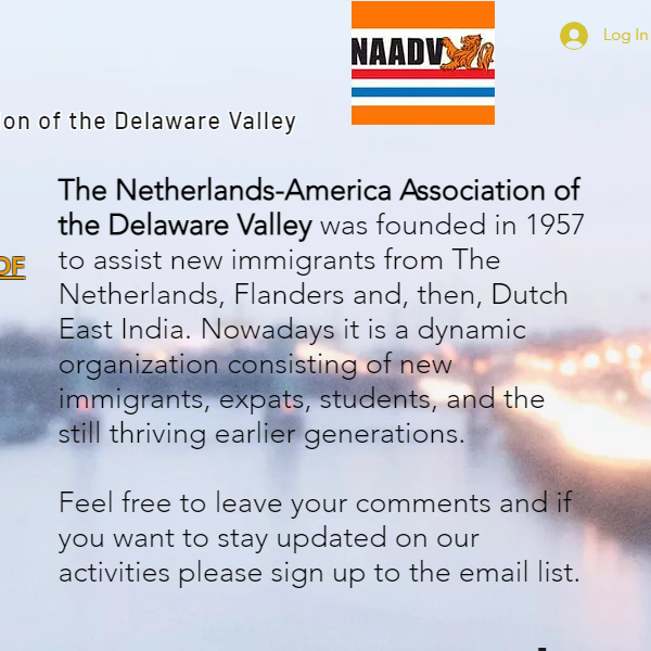 Dutch Organization in Pennsylvania - Netherlands-America Association of the Delaware Valley